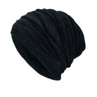 Sanwood unise šešir crni, zimski muškarci žene paine solidne boje ujedini unizovan ubirnog pletenja