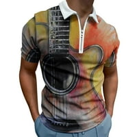 Muška polo košulja Ljeto 3D tiskane casual bluza rever patentne majice, XL, XXL, XXXL, XXXXL