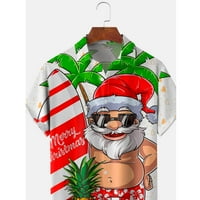 Muški božićni bombonski trski štampu Ležerna majica za kratku rukavu