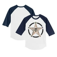 Dojenčad sitni otvor bijela mornarica Minnesota Twins vojska zvijezda Raglan 3 majica s 4 rukava