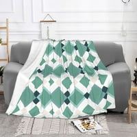 Fleece bacajte pokrivač za kauč, dijamantski dekor za ispisu za ispisu za pranje kauča za krevet