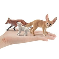 YDXL minijaturni životinjski simulirani rođendanski poklon PVC dekor dekor Fennec fowed wolf model za