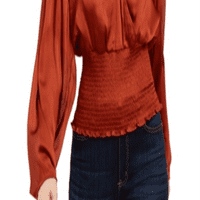 Ženska smeđa dugi rukav V bluza za izrez Juniors Veličina: L