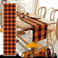 Wiueurtly trkači za stol dugi zimski trkači za stol dugački posteljina narančasta crna tablica tablica