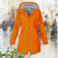 Tawop Windbreaker žene Žene Čvrsto boje kišne jakne na otvorenom otvorena s kapuljačom, hladna sa džepnim