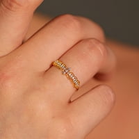 Diamond Crown prsten, 14K čvrste ruže, zaručnički prsten, poklon za nju, vjenčani dijamantni prsten