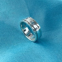 Sterling srebrni spinner polirani pojas prsten veličine 9
