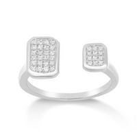 Araiya 10k bijeli zlatni dijamant negativan prsten sa sapce za žene, veličine 10