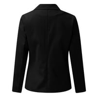 Žene na vrhu Casual rever otvoreni prednji dugi rukav Radni ured za jaknu jaknu crna 4xl