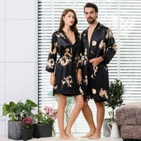 Muški sportski odijelo MENS Imitacija svilene noći haljine Print Kimono imitacija svilene seksi luksuzni