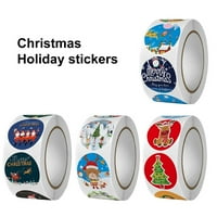 Farfi Roll Božićne naljepnice Ljepilo Santa Snowman Ispiši višebojni poklon za omotavanje Bo etikete božićne oznake za djecu