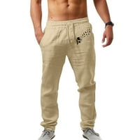 Iopqo casual pantalone za muškarce Muške modne Ležerne prilike za ispisane posteljine čipke Ukupne hlače