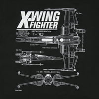 Star Wars muške X-Wing Fighter T-statistike majica