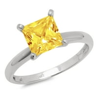 1. CT sjajna princeza Clear Simulirani dijamant 18k bijeli zlatni pasijans prsten sz 4