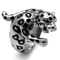 LUXE nakit dizajnira ženski prsten od nehrđajućeg čelika u obliku slova od crnih epoksidnih i jasnih
