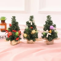 Sretan datum umjetnog božićnog stabla Mini Xmas Pine stablo sa ukrasima kuglice kuglice zvijezde stablo