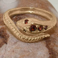 Britanci napravili 18k ružični zlatni prirodni Garnet Womens Obećani prsten - Opcije veličine - veličina