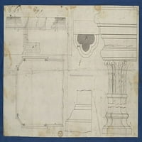 Plan bibliotečke tablice sa letvicama, od crteža Chippendale, vol. II poster Print Thomas Chippendale