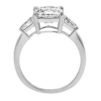 CT briljantan aspekser Clear Simulirani dijamant 18k bijeli zlatni prsten s tri kamenog prstena SZ 3.5