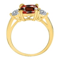 Mauli dragulji za žene 2. Carat Diamond i jastuk rezani prsten od gornjih 4-prong 14k žuto zlato