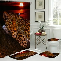 Dusk Moon Leopard tiskani tuš za tuširanje vodootporna poliester kupaonica zavjese toalet poklopac poklopca
