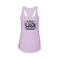 Shark Family Pamuk Blund Racerback Rezervoar Pink Bo - mama morski pas
