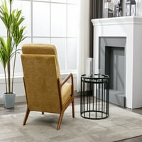 Fotelja sa drvenim okvirom, moderna stolica za salon za salon naglasak za dnevni boravak - elegantna