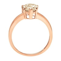 1. CT sjajan krug Clear Simulirani dijamant 18k ružičasto zlato pasijans prsten sz 4.5