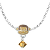 Delight nakit novembar - Žuta kristalna bikona Mia magney šarm ogrlica