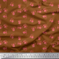 Soimoi Brown Heavy Satin tkanina odlazi i periwinkle cvjetno ispis tkanina od dvorišta široko