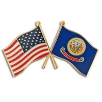 Pinmart's Idaho i SAD prekrižene zastavice prijateljstva Enamel rever pin