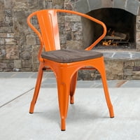 Metalna stolica za bizchair s drvenim sjedalom i rukama