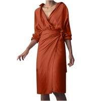 Žene udobne haljine - nova jesenja nepravilna haljina za hip hip V-izrez dugih rukava s dugim rukavima