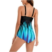 OAVQHLG3B Ženski ljetni trendy trendi višebojni u boji Tankini kupaći kostimi plivanja Sling kupaći