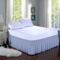 Svijetlo plava čvrsta, kal-kralj size krevet tri tkaninske strane elastične omotajte oko kreveta jednostavno