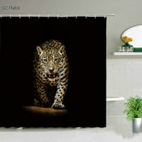 Afrika Divlje životinje zavese za tuširanje set Tiger Lion Slon Giraffe Wolf Leopard Zidno viseće kupatilo