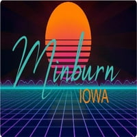 Minburn Iowa Vinil Decal Stiker Retro Neon Dizajn