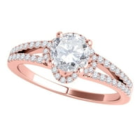 Mauli dragulji za angažovanje prstenova za žene 0. Carat glitzy halo plavi dijamantski vjenčani prsten