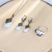 Rygai listov vodeni kap od tirkizne privjeske ogrlice na minđuše za žene nakit set