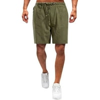 Muški kratke hlače Muški povremeni labavi viši struk elastični struk čvrste kratke hlače sa džepovima