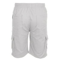 CETHRIO muške i velike muške kratke hlače - Ležerne prilike sa džepovima Plus veličina na čišćenju bijele