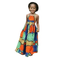 Dječja odjeća za djevojke Dječje djevojke Dashiki 3D digitalni ispis Suspenderi princeze haljina chmora