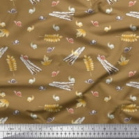 Soimoi pamučna kambrična tkanička listova, cimet i puževi insekti ispisa šivaći šipka tkanine