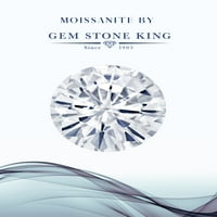 Gem Stone King Srebrna i 10k žuta zlatna ružičasta laboratorija odrasli Diamond 4-kameni tračni prsten