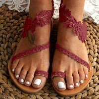 Asdoklhq sandale žene, ljetne sandale za žene klizanje ravnih cipela ženska otvorena nožni kliz na plaži