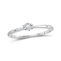 Čvrsti 10K bijeli zlatni okrugli dijamantni pasijans mladenka za brisalni prsten za vjenčanje za venčanje