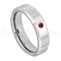 Dame polirani prsten za saviljeni volfsten - 0,07ct Solitaire Garnet prsten - Personalizirani vjenčani