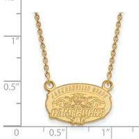 Sterling srebrni žuto pozlaćeno zvanično Jacksonville State U. Mali privjesak ogrlica Charm lanac -