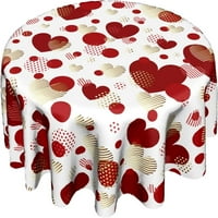 Valentine's Crvena i zlatna ljubav Srce Stolcloth okrugli ukrasni slatki romantični akvarel stol za