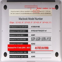 Kaishek za najnoviji MacBook Pro S Case Model A1707 i A1990, plastična pokrivača tvrde zaštitne školjke,